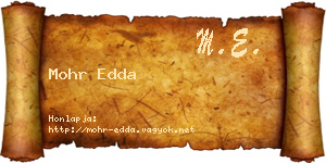 Mohr Edda névjegykártya